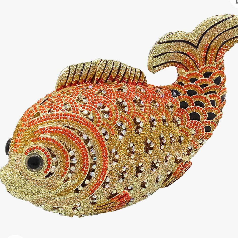 COPY - Lovely Mini Fish Rhinestones Handbag Minaudiere Crystal Clutch Purse